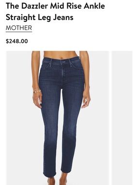 MOTHER Mid-Rise Dazzler Ankle jeans On the Edge wash women’s denim size 26